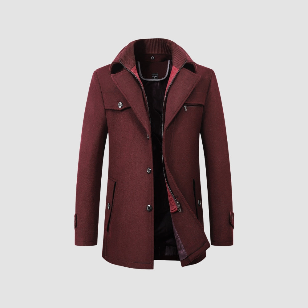 Old Money Mittellanger Wollmantel im Business Casual Style