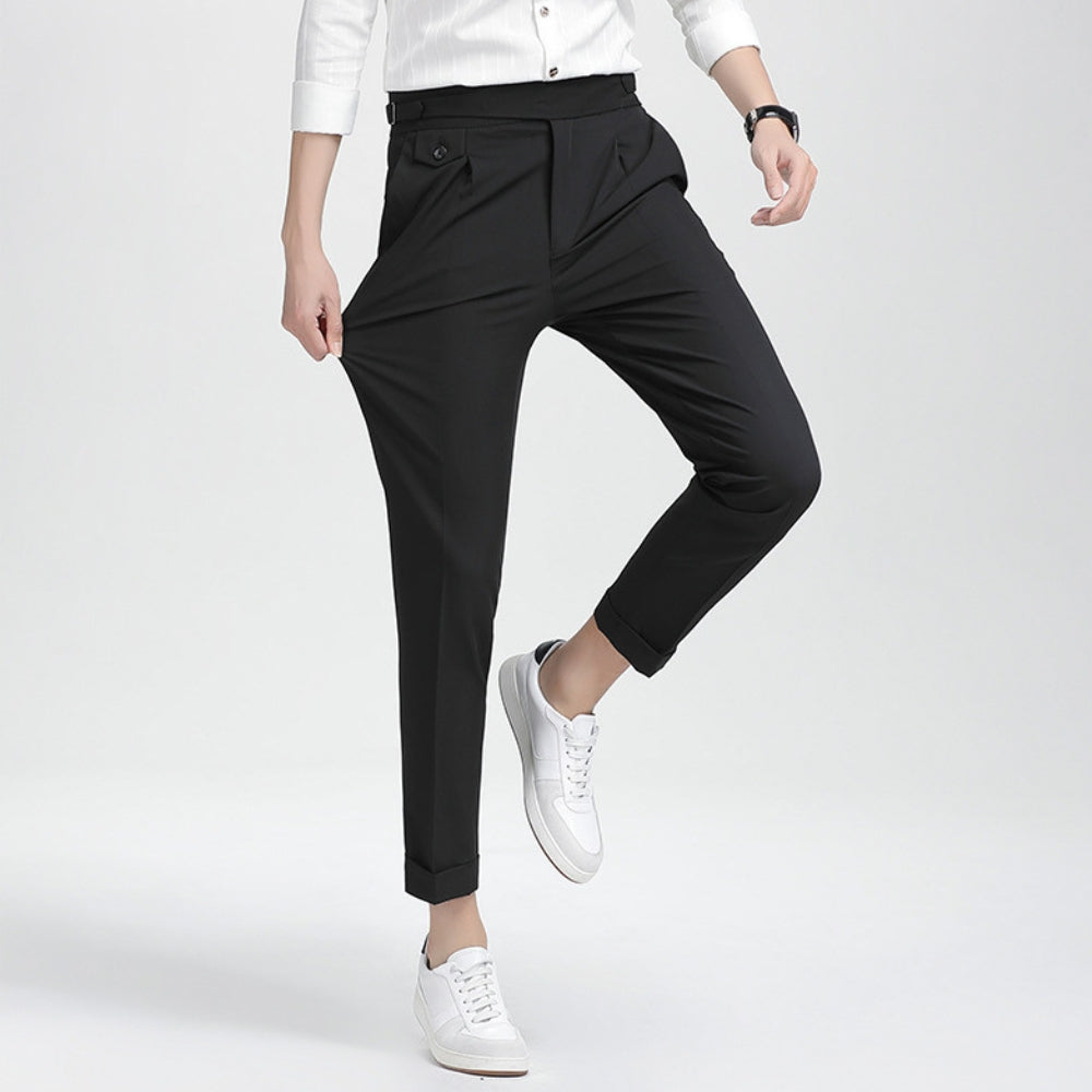Old Money Neun-Punkt-Hose mit hoher Taille