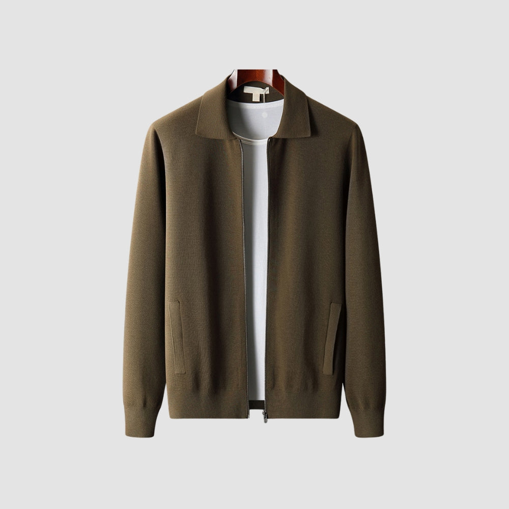 Old Money – Strickjacke aus Wolle und Kaschmir mit Reverskragen