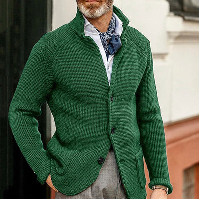 Old Money Slim-Fit Strickpullover mit Stehkragen