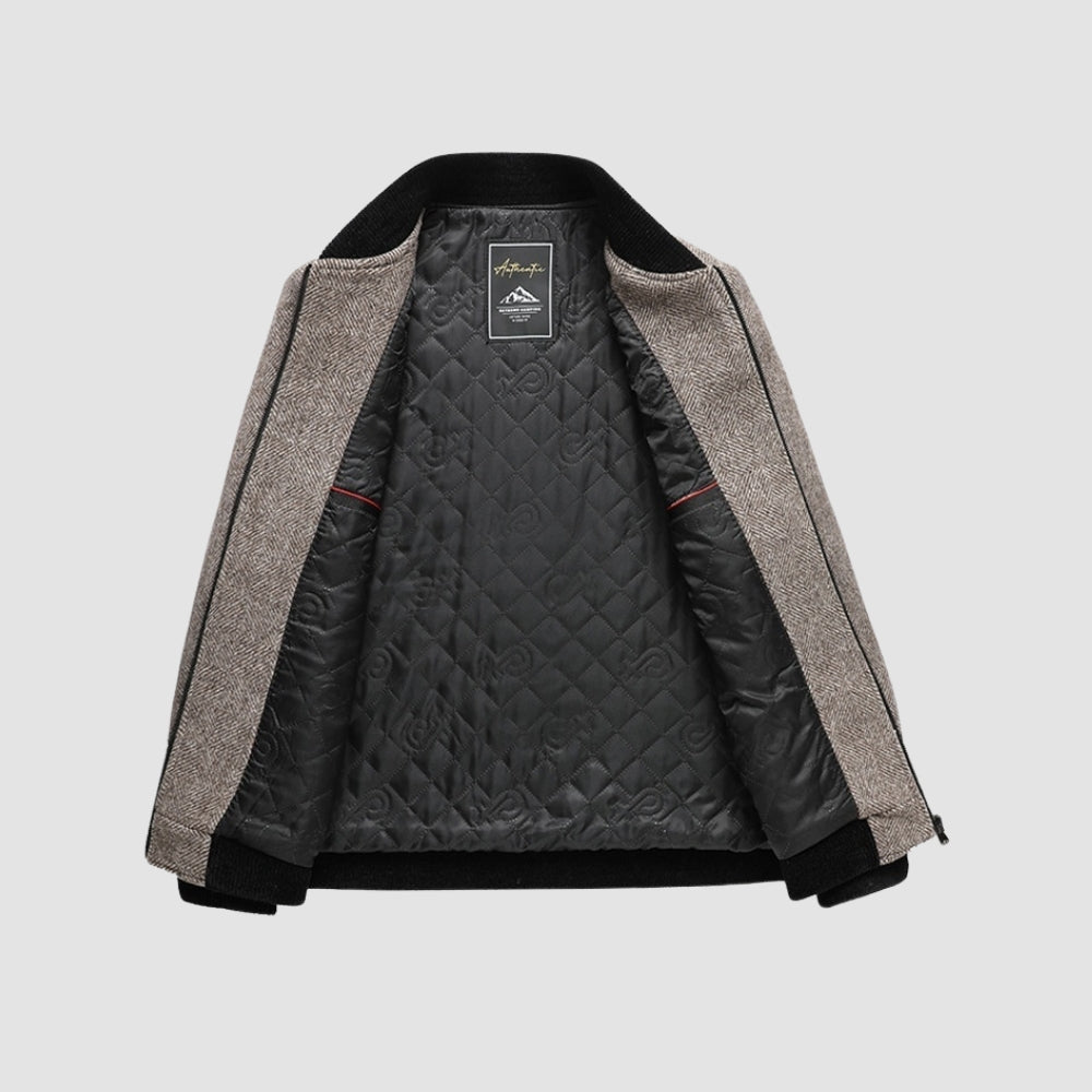 Old Money Wolljacke mit Stehkragen und Reißverschluss