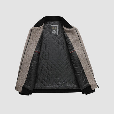 Old Money Wolljacke mit Stehkragen und Reißverschluss