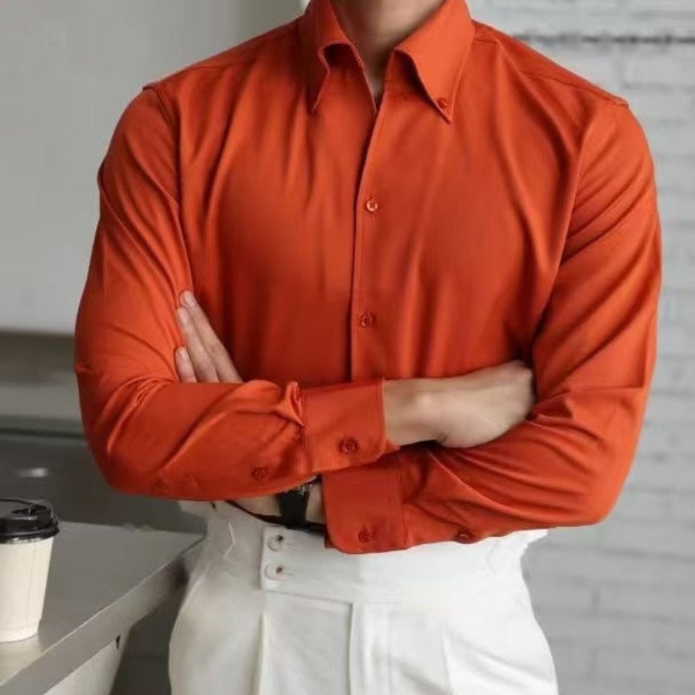 Slim-Fit-Hemd im französischen Old Money-Stil