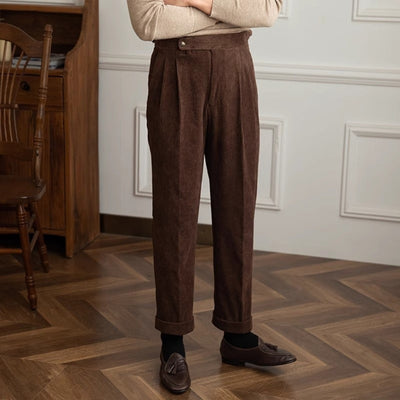 Old Money – Drapierte Freizeithose aus Cord