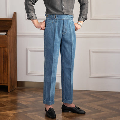 Old Money Vintage – Gerade geschnittene Jeans mit hoher Taille