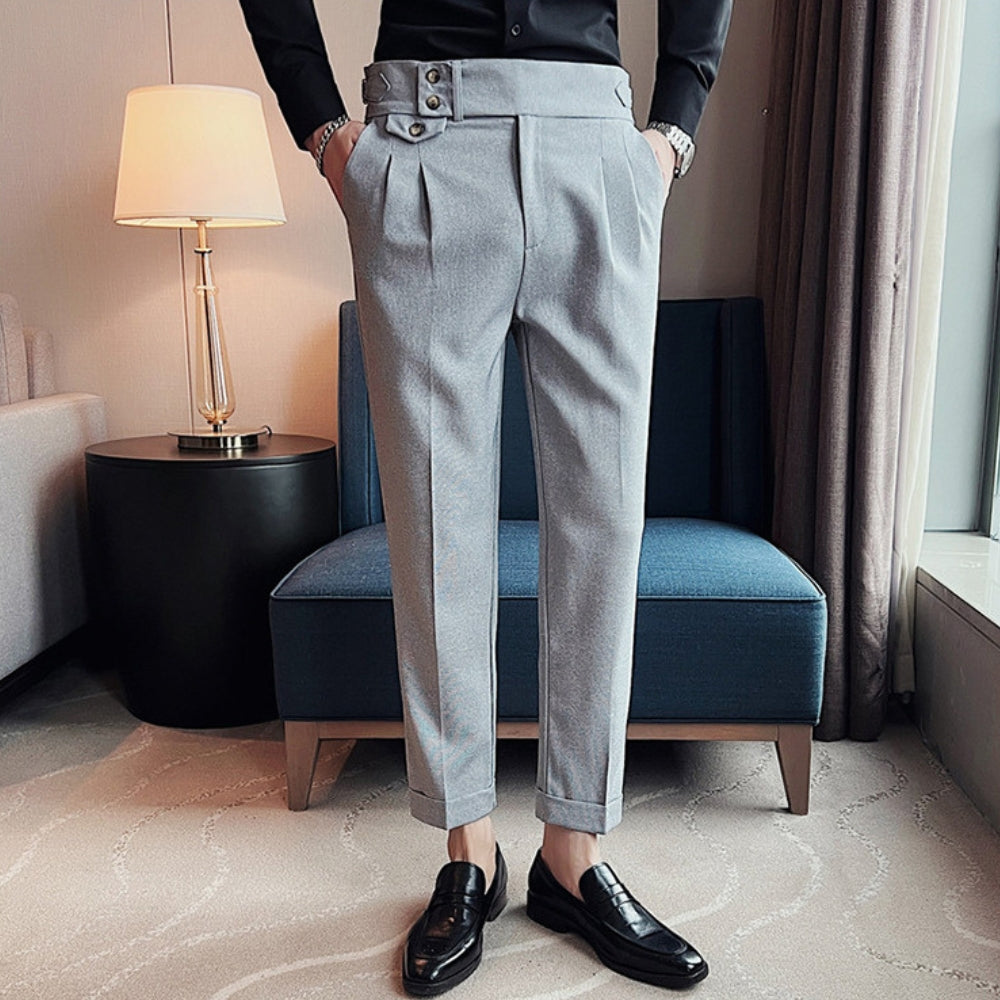 Old Money – Hochtaillierte Naples-Hose mit geradem Bein