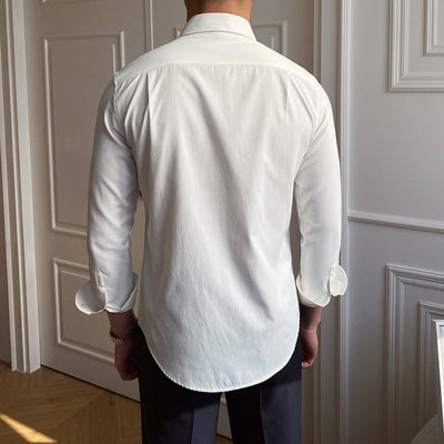Old Money – Lässiges Slim-Fit-Hemd mit großer Spitze
