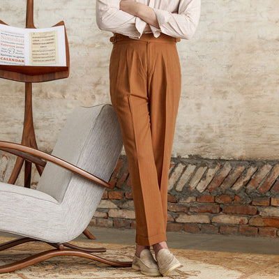 Bequeme gerade Hose aus Baumwolle von Old Money