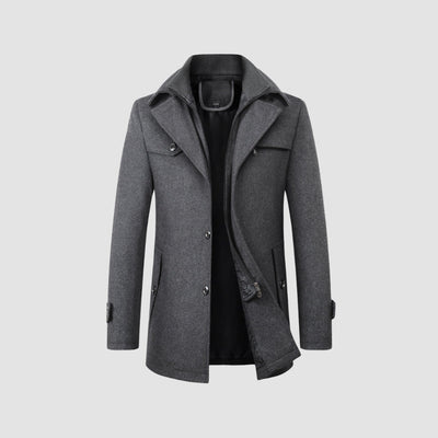 Old Money Mittellanger Wollmantel im Business Casual Style