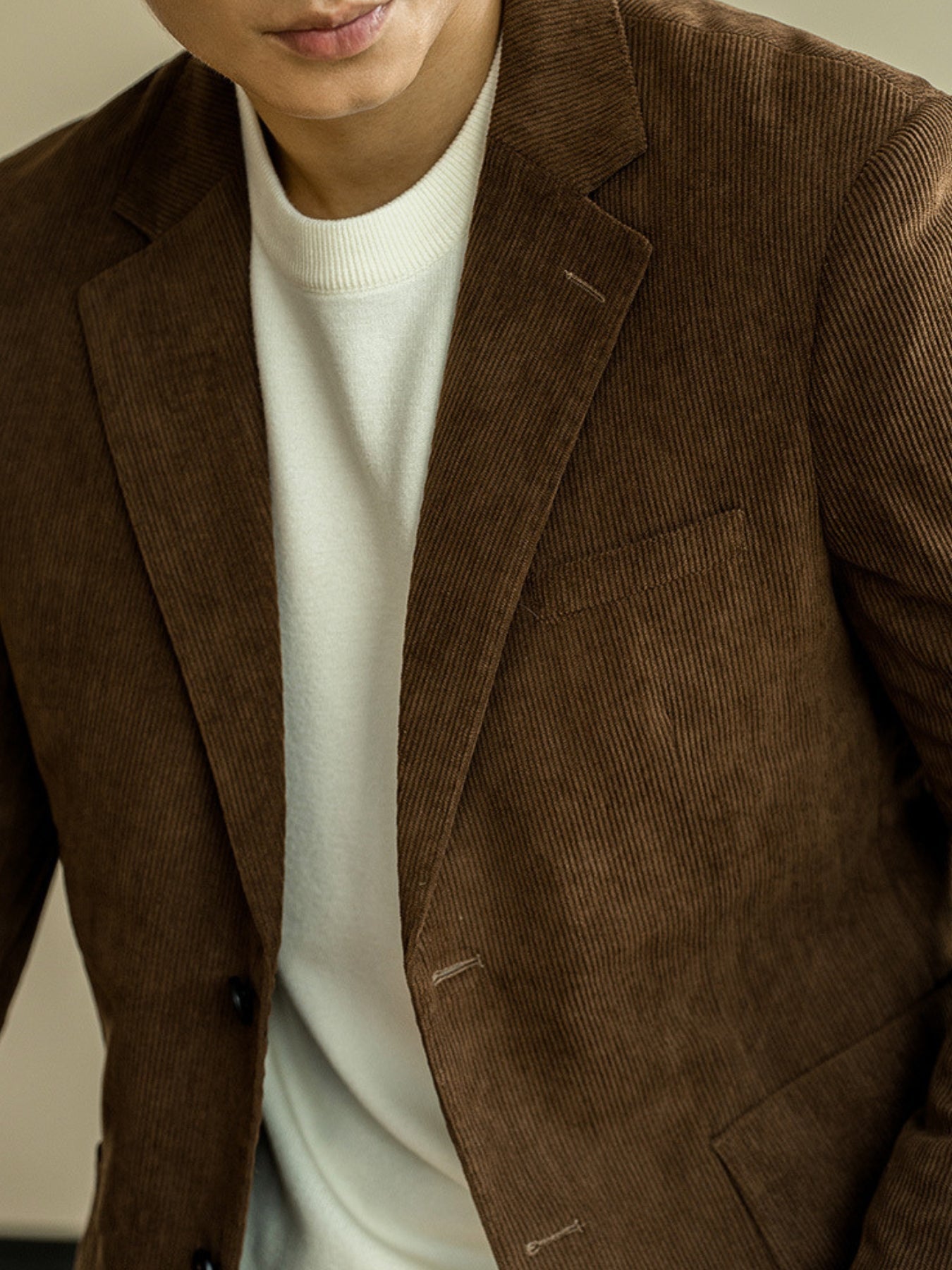 Old Money – Schmal geschnittene Freizeitanzugjacke aus Cord