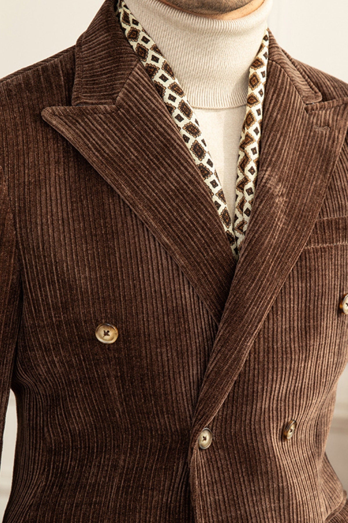 Old Money Winter Cordanzug im Slim Fit
