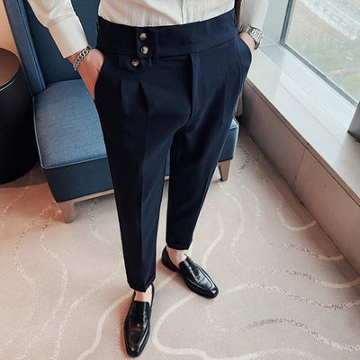 Old Money – Hochtaillierte Naples-Hose mit geradem Bein