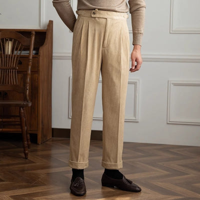 Old Money – Drapierte Freizeithose aus Cord