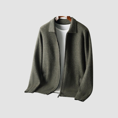 Old Money – Strickjacke aus Wolle und Kaschmir mit Reverskragen