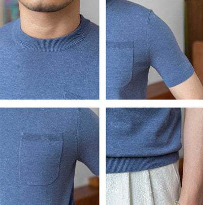 Old Money – Gestricktes T-Shirt aus Leinenmischung