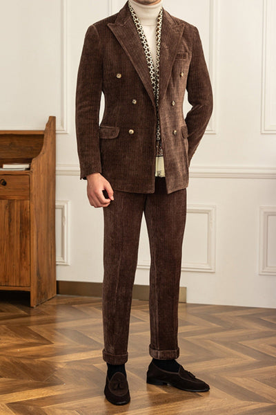 Old Money Winter Cordanzug im Slim Fit