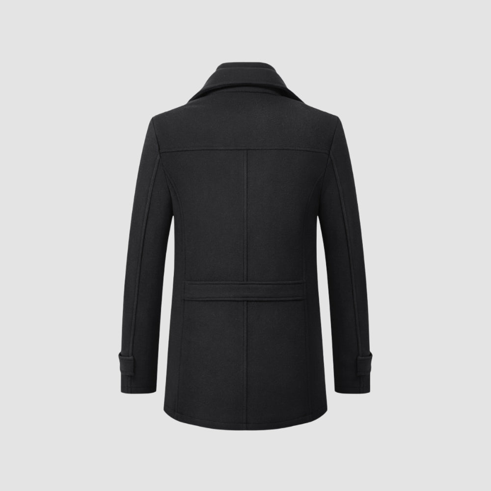 Old Money Mittellanger Wollmantel im Business Casual Style