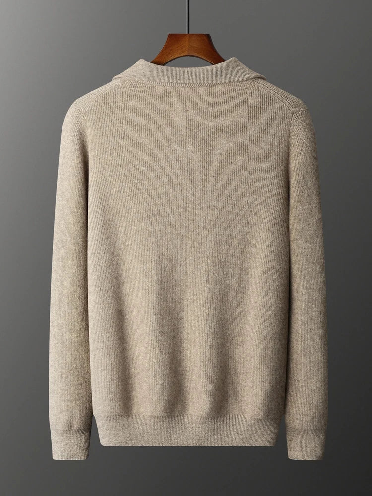 Pullover aus 100 % Kaschmir mit halbem Reißverschluss