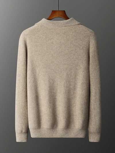 Pullover aus 100 % Kaschmir mit halbem Reißverschluss