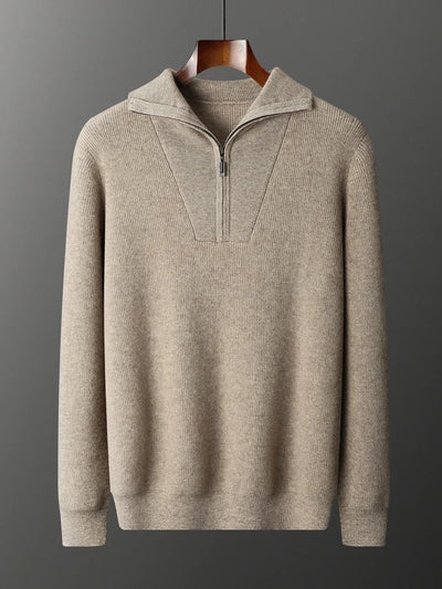Pullover aus 100 % Kaschmir mit halbem Reißverschluss