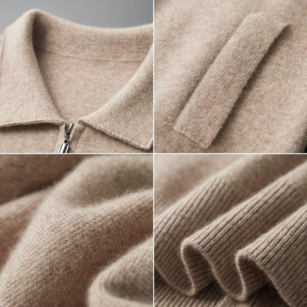 Old Money – Strickjacke aus Wolle und Kaschmir mit Reverskragen