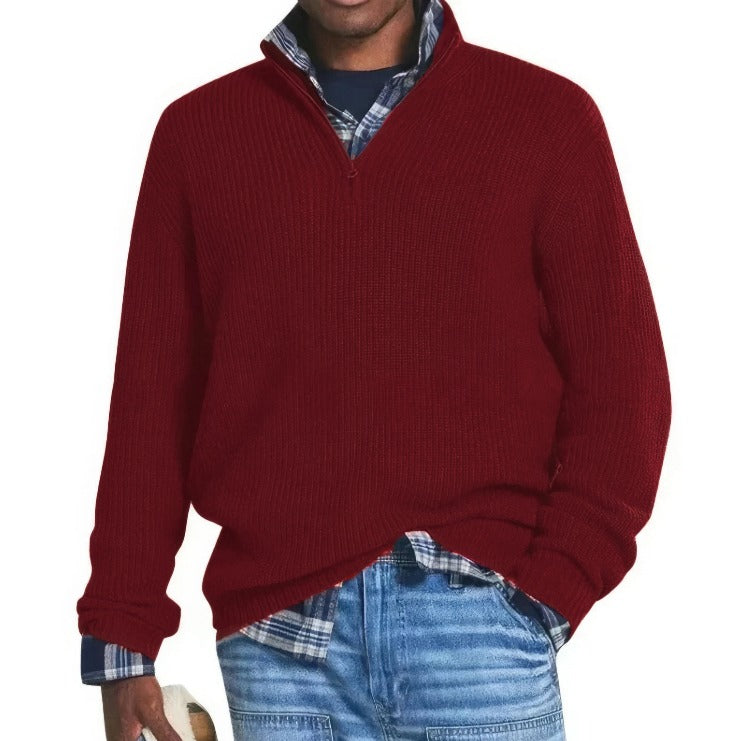 Old Money Strickpullover mit Reißverschluss