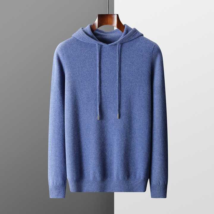 100 % Kaschmirpullover mit Kapuze