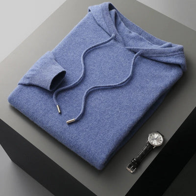100 % Kaschmirpullover mit Kapuze