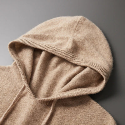 100 % Kaschmirpullover mit Kapuze