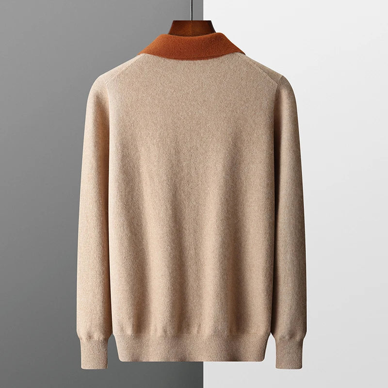 POLOSHIRT AUS 100 % KASCHMIR MIT REISSVERSCHLUSS