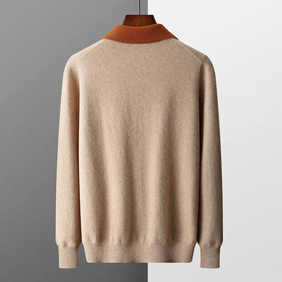 POLOSHIRT AUS 100 % KASCHMIR MIT REISSVERSCHLUSS