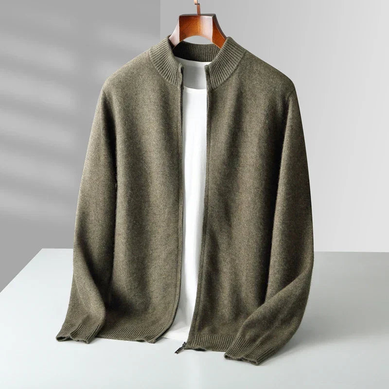 Old Money Herren Kaschmirjacke mit Reißverschluss