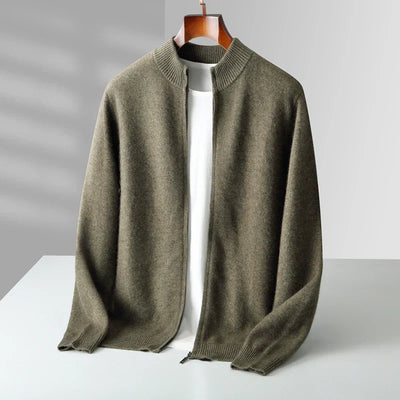 Old Money Herren Kaschmirjacke mit Reißverschluss