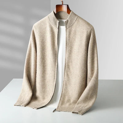 Old Money Herren Kaschmirjacke mit Reißverschluss