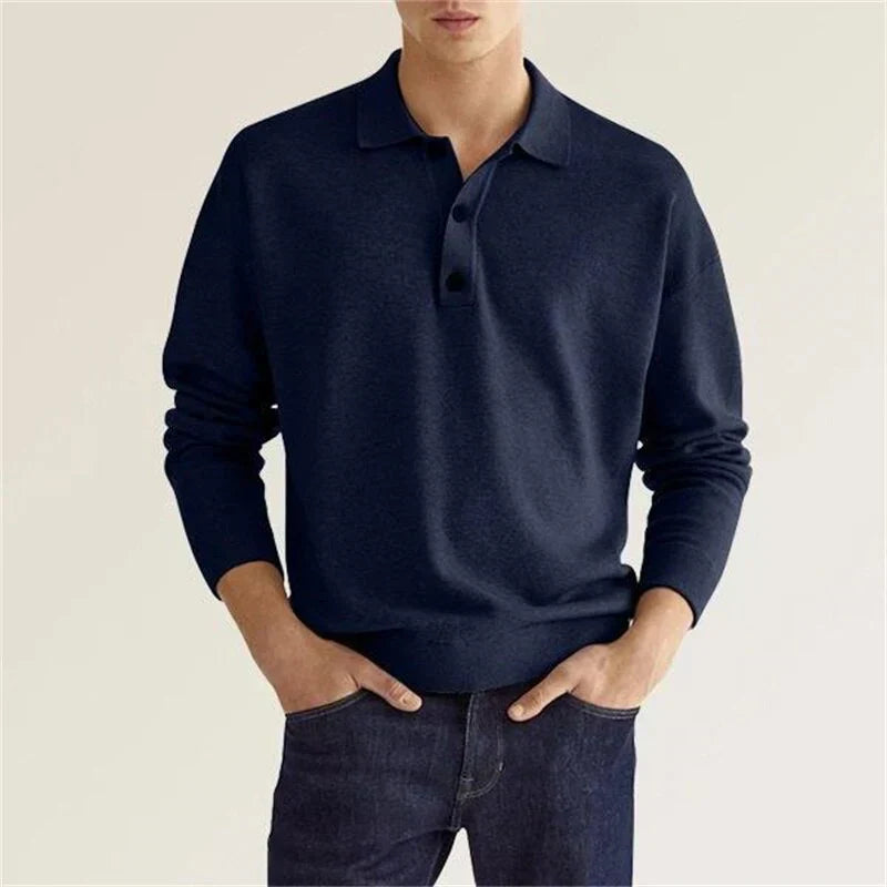 Old Money Langarm-Poloshirt, lässig