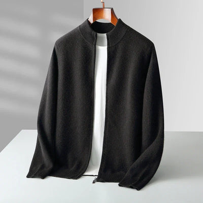 Old Money Herren Kaschmirjacke mit Reißverschluss