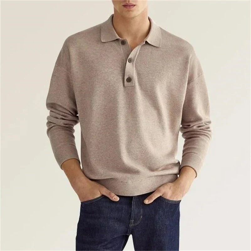 Old Money Langarm-Poloshirt, lässig