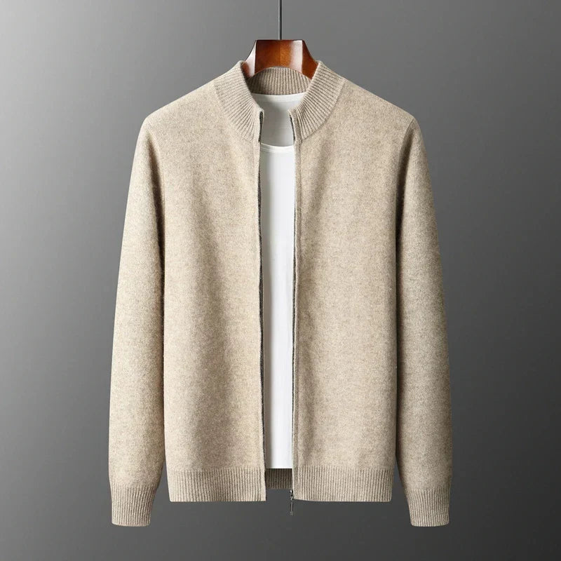 Old Money Herren Kaschmirjacke mit Reißverschluss