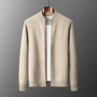 Old Money Herren Kaschmirjacke mit Reißverschluss