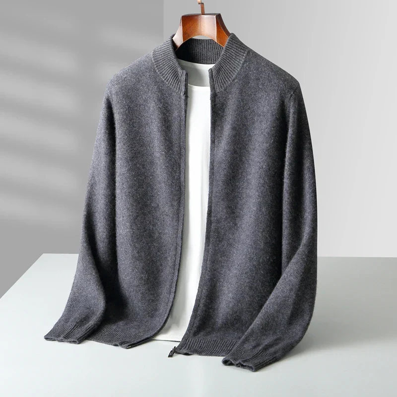 Old Money Herren Kaschmirjacke mit Reißverschluss