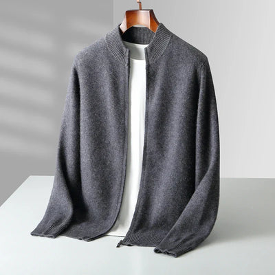 Old Money Herren Kaschmirjacke mit Reißverschluss