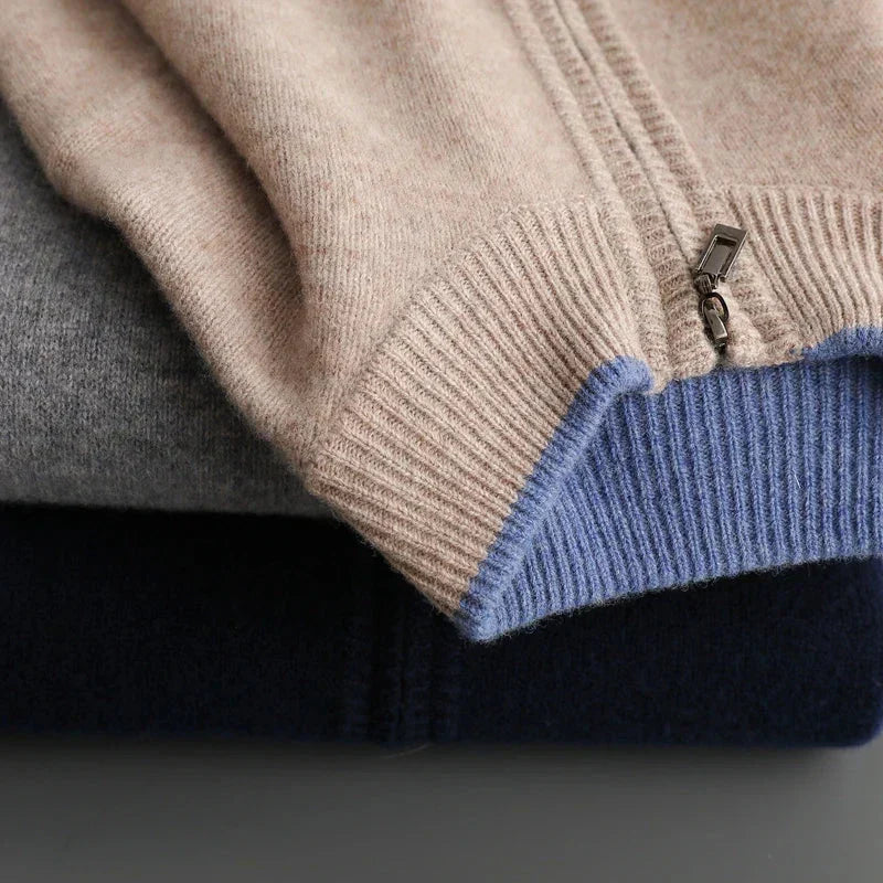 Old Money – Strickjacke aus reinem Kaschmir mit Reißverschluss