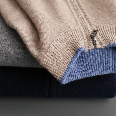 Old Money – Strickjacke aus reinem Kaschmir mit Reißverschluss