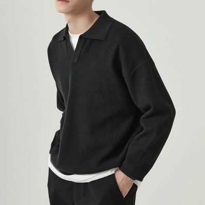 Polopullover mit V-Ausschnitt