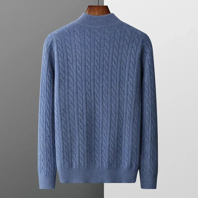 Old Money Pullover mit Viertelreißverschluss aus 100 % Kaschmir