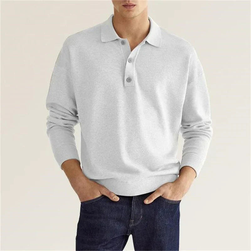 Old Money Langarm-Poloshirt, lässig