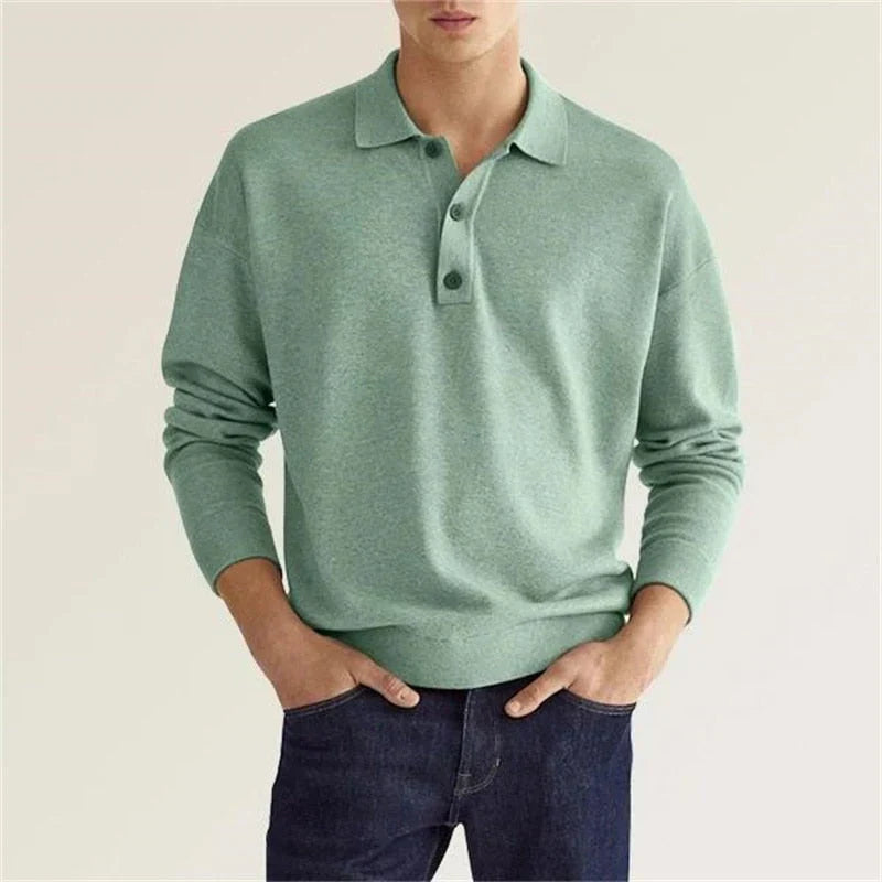 Old Money Langarm-Poloshirt, lässig