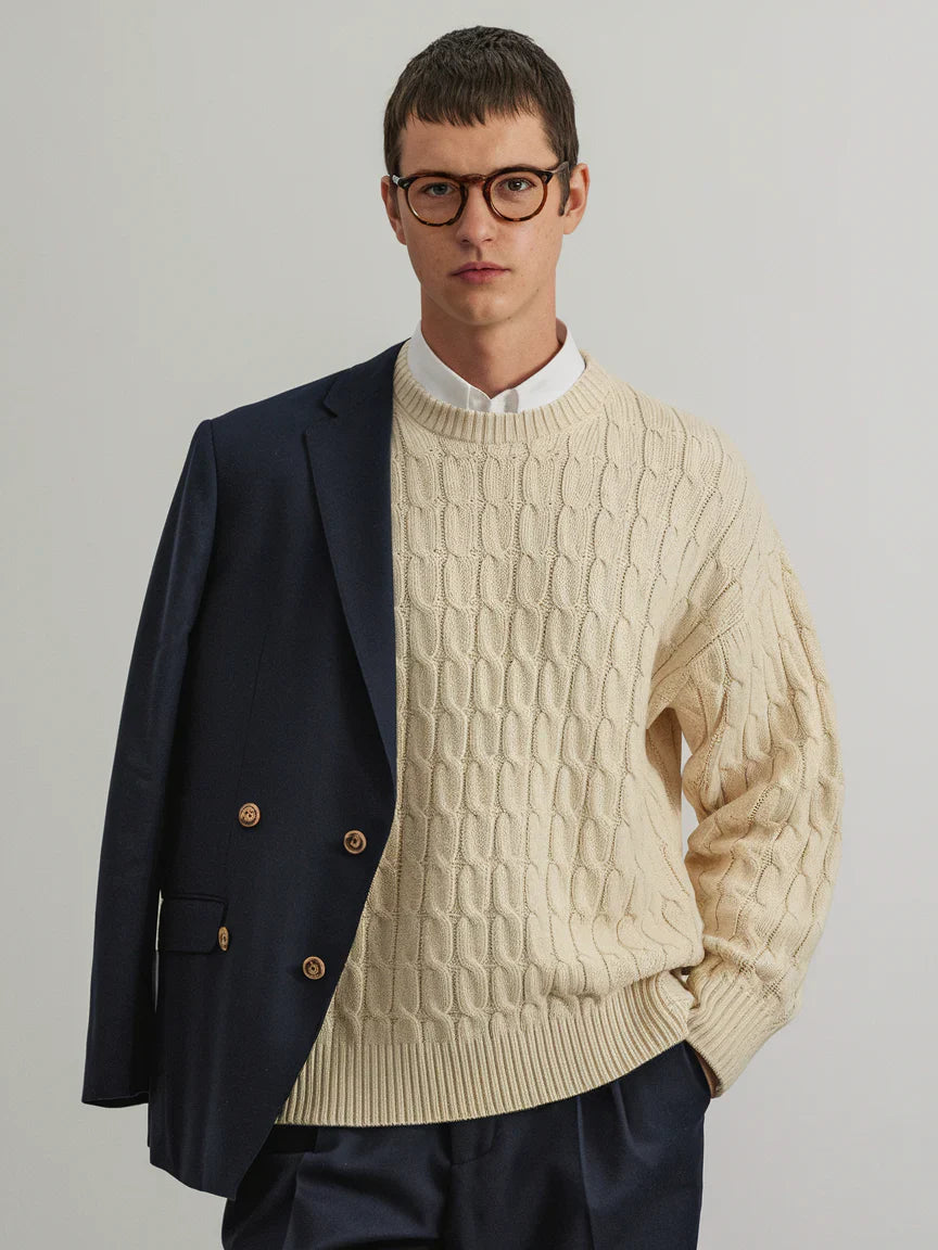 Old Money Zopfmusterpullover