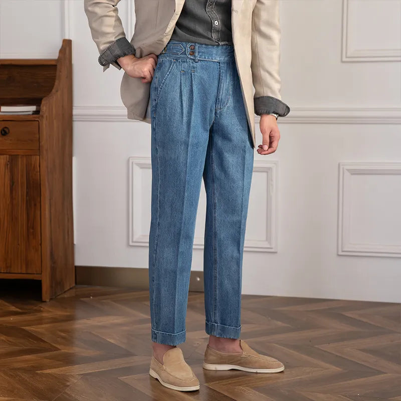 Old Money Vintage – Gerade geschnittene Jeans mit hoher Taille