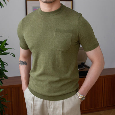 Old Money – Gestricktes T-Shirt aus Leinenmischung
